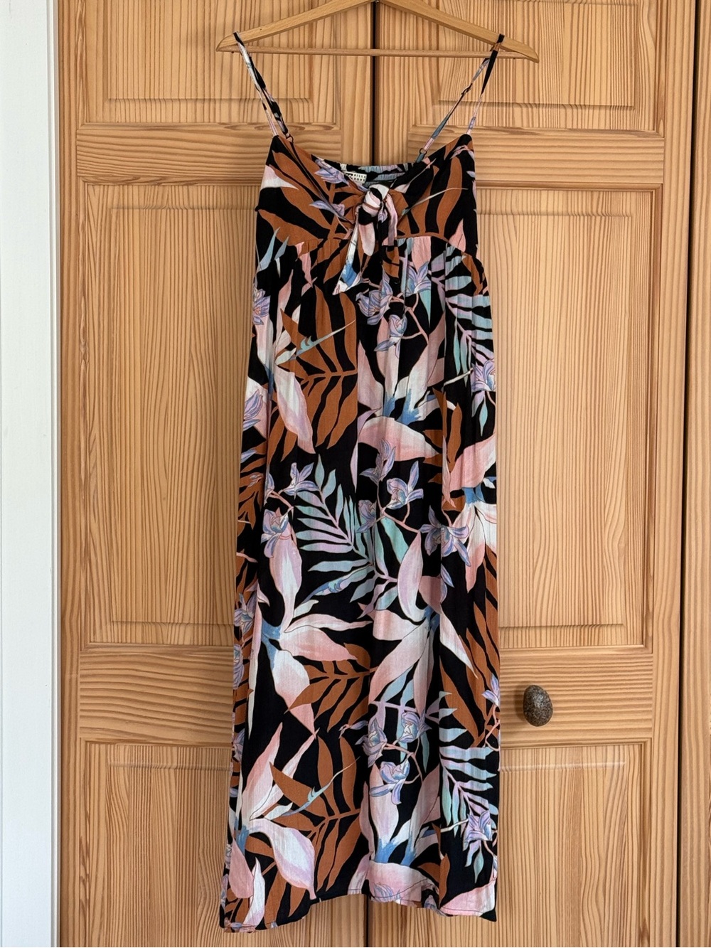 NWT Billabong Front Tie Sleeveless Midi Dress Size Small Thin Adjustable Straps